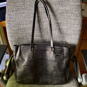 Ann Taylor embossed leather tote/shoulder bag